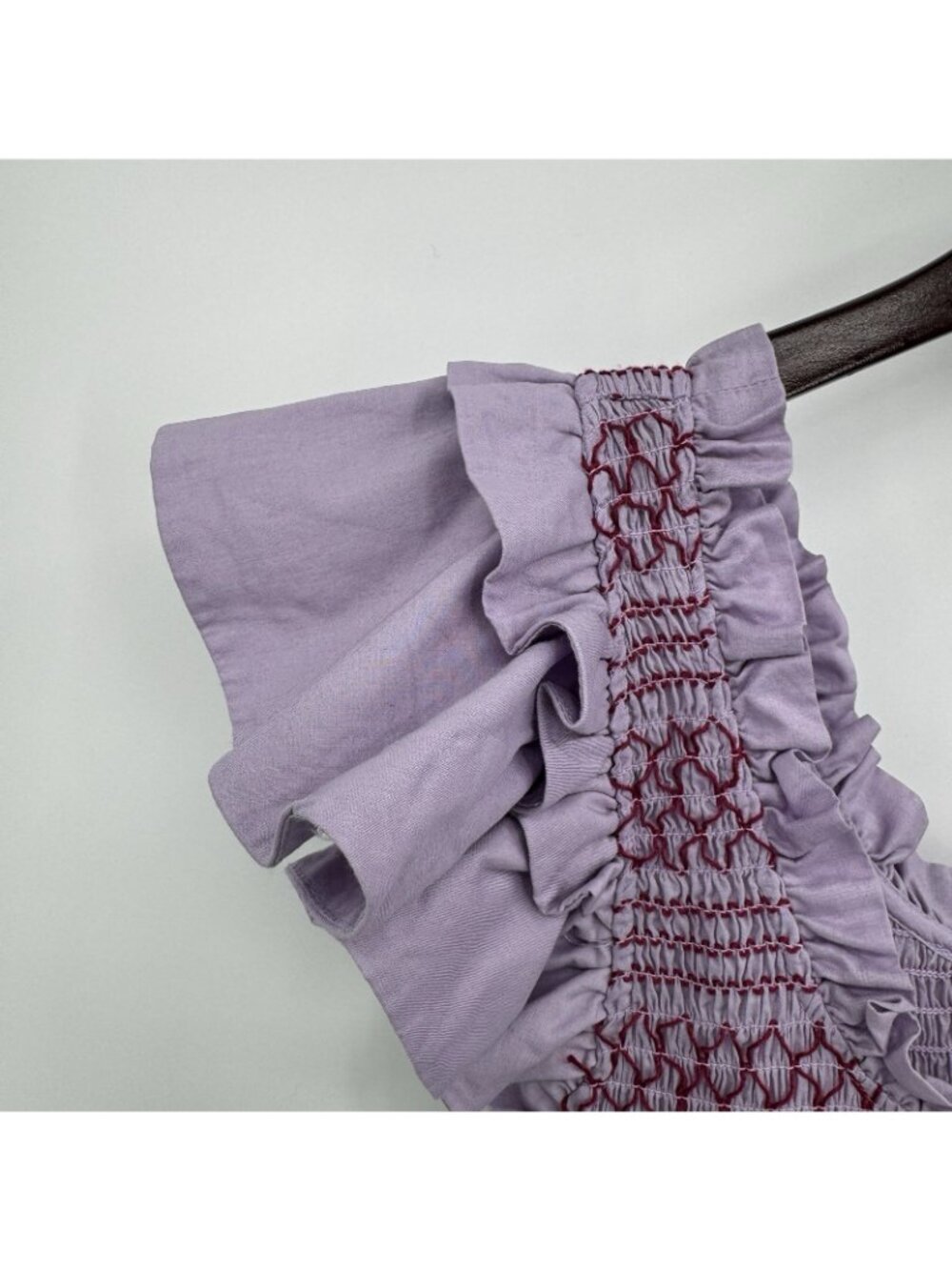 Tuckernuck Lavender Mallie Midi Dress sz XS 100% Cotton Smocked Purple *READ* - Picture 3 of 16